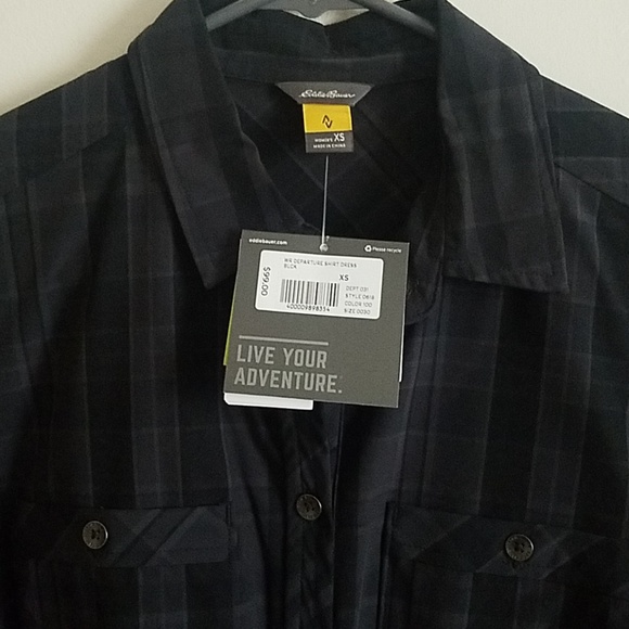 NWT EDDIE BAUER Plaid Shirt Dress - Picture 5 of 8